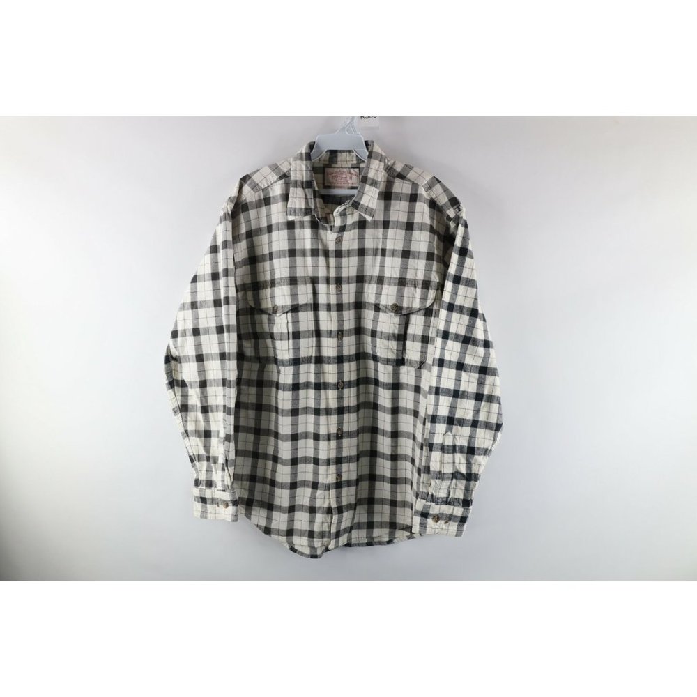 CC Filson Mens Large Double Pocket Plaid Flannel Alaskan Guide Button Shirt
